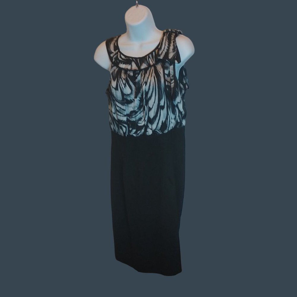 AB Studio Dress Black/Gray Women's Sleeveless Sz. 8 - Picture 6 of 8
